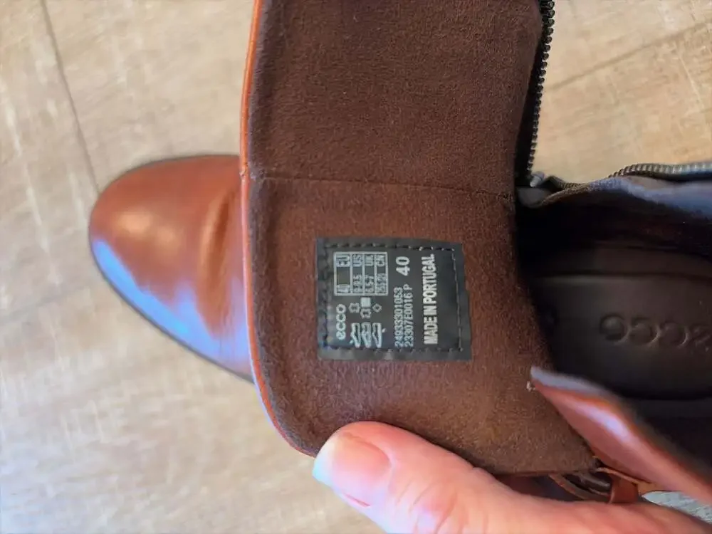 ECCO Women's Leather Ankle Boots with Side Zip and Buckle Detail